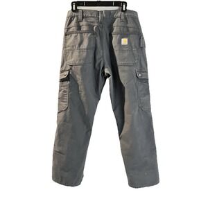 Carhartt Pants Mens 32x30 Gray Canvas Flex Relaxed Fit Utility Workwear Great!